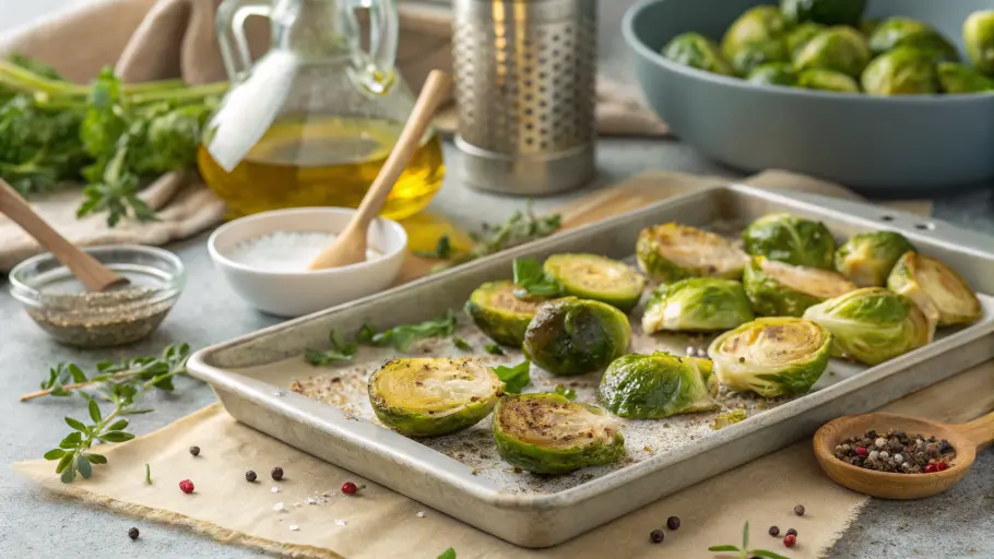 Seasoning Oven-Roasted Brussels Sprouts