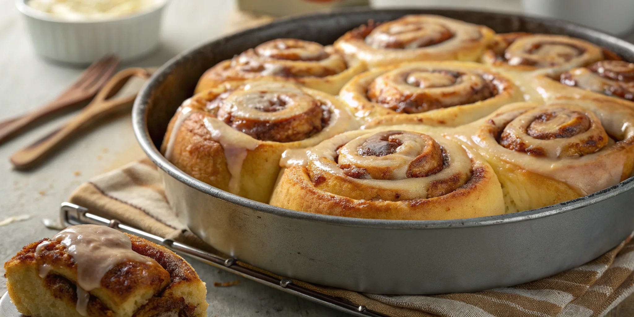 5 Best Cinnamon Rolls: A Sweet and Fluffy Delight 2 Freshly baked overnight cinnamon rolls with vanilla glaze.