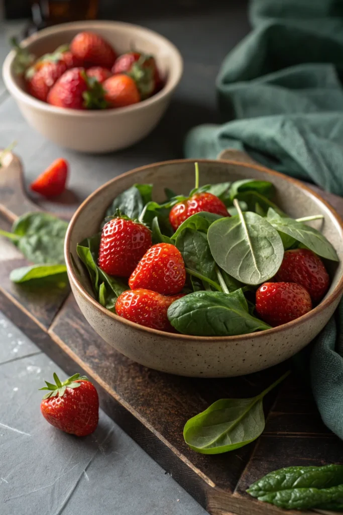 Strawberry Spinach Salad: The Ultimate Fresh and Flavorful Guide 2 Fresh strawberries and spinach ingredients